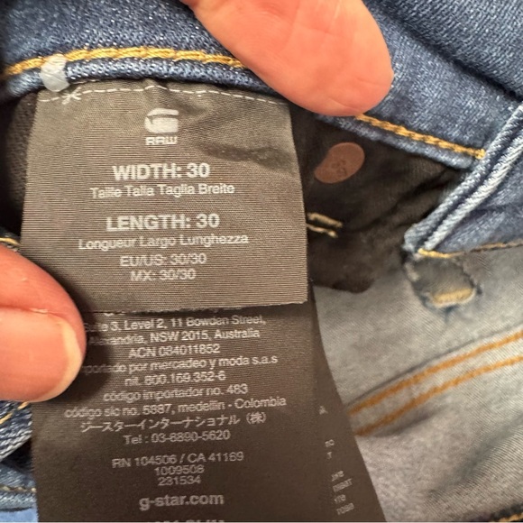 G-Star 3301 Slim Jeans Size 30x30 (30x29) Medium Wash Straight Leg Button Fly - Picture 6 of 11